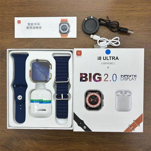 Reloj Inteligente i8 Ultra Big 2.0 + Auriculares ⌚